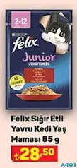 FELİX SIĞIR ETLİ YAVRU KEDİ YAŞ MAMASI 85 G